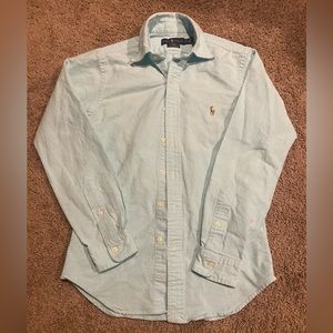 Polo Ralph Lauren Light Aqua Blue Long Sleeved Oxford Shirt